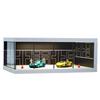 Hot Wheels Display Case, Matchbox Toy Cars Organizer, Storage, 1/64 Scale Diecast Model Cars, Diorama Garage with Lights and Dustproof Design (Black)