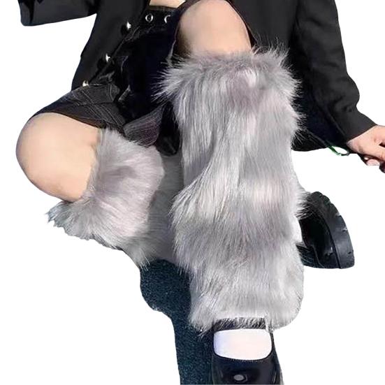 Yousheng Fuzzy Leg Warmers Women Knee Length Faux Fur Leg Warmers Winter Long Boots Shoes Cuff Cover for Girls Street Party Daily Wear