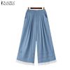 Женские летние брюки с эластичной талией, свободные, летние, повседневные