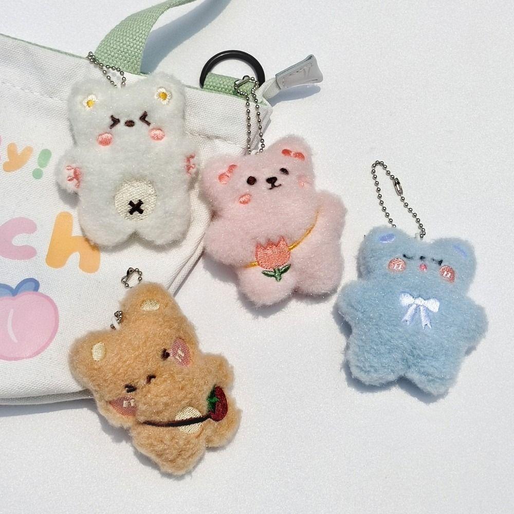 Mini Key Pendant Plush Stuffed Animals Toy Hobbies Bear Shaped Keychain
