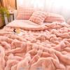 YKFN Rabbit Warm Odor and Dust Moisture Heat Warm Throw Fluffy Heat Pink Blanket, Double, Winter, Thick, Blanket, Fluffy, Blanket, 2-Piece Blanket,