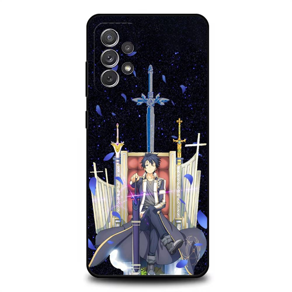 Чехол для телефона Sword Art Online SAO Кирито для Samsung S25, S24, S21, S22, S23, S30, Ultra, S20, Plus, Fe, Lite, Note, 10, 9, 5G Черный