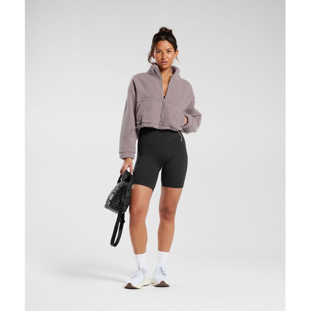 Gymshark Куртка миди из флиса Elevate Washed Mauve B5a7t Pbrk