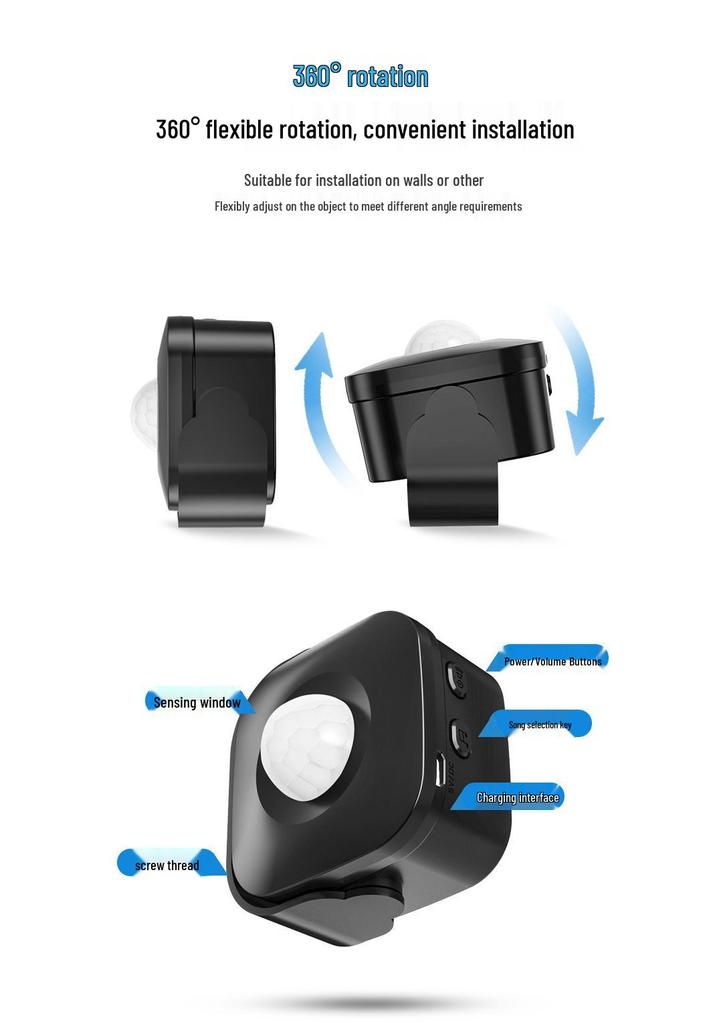 Sensor Entry Store: Rechargeable Commercial Voice Welcome Doorbell with Ding Dong Alert