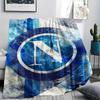 1PC Naples Football Print Flannel Blanket, High quality Comfortable for All Seasons, Home Decor, Warmth and Comfort, Perfect for Christmas Gifts 96