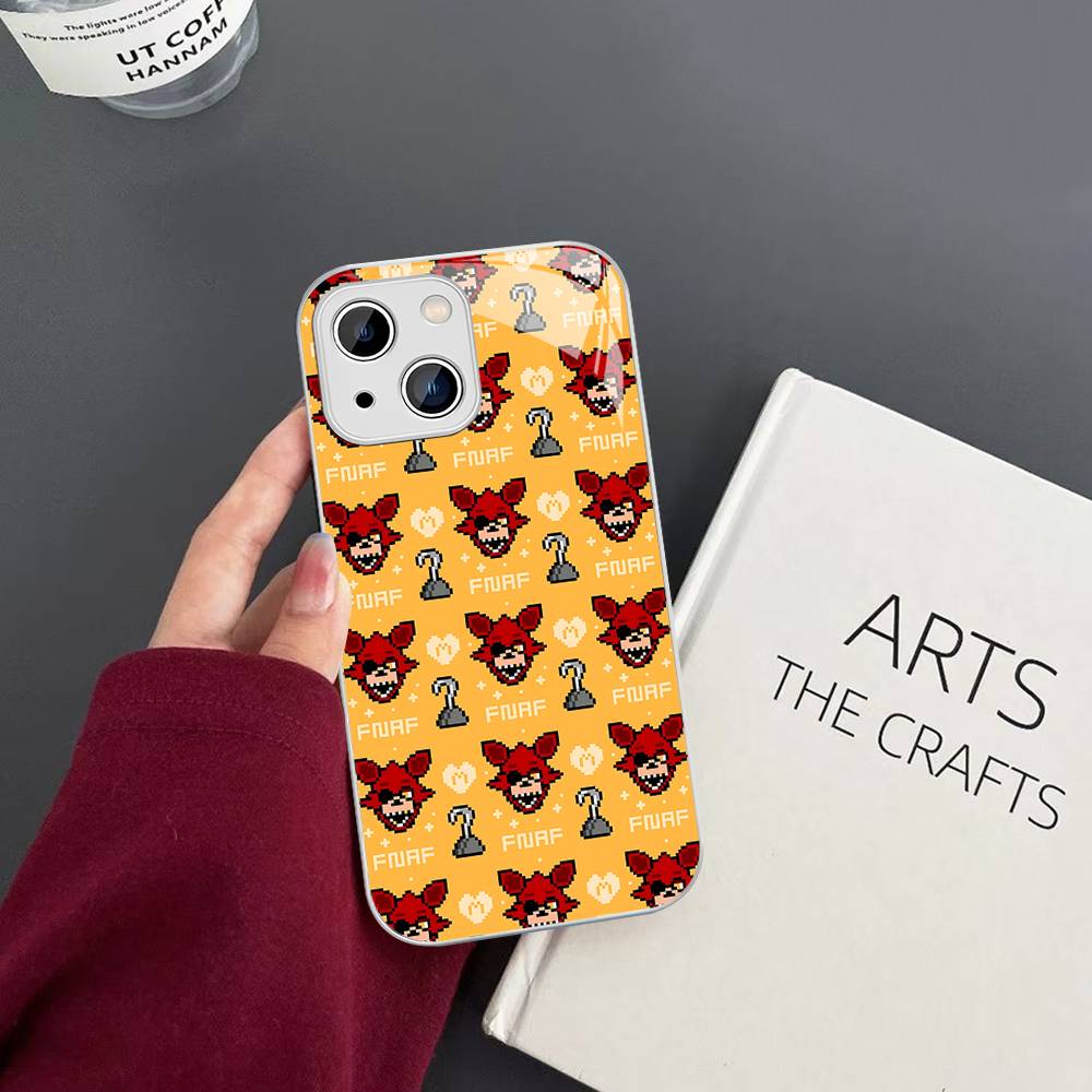 Fnaf Five-nights-At-Freddys Аниме Для iPhone 14 13 12 Mini 11 Pro XS Max X XR 14 Plus Закаленное Стекло Чехол