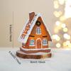 Рождественская миниатюрная статуэтка-домик, настольное украшение со светом, хижина, резиновая деревенская фигурка