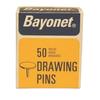 Bayonet Brass Plated Solid Head Drawing Pins (Pack of 50)