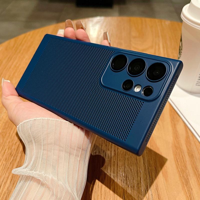 Сетчатый дышащий чехол для рассеивания тепла для Samsung Galaxy S23 S22 S21 Note 10 Plus 20 Ultra S20 FE A73 A53 A52 A54 Жесткий чехол для ПК
