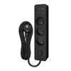 SELDUR G3FH52S Power Strip, 3 Type E Sockets + Switch, USB A+C Fast Charging 20W, Black, 5m Cable