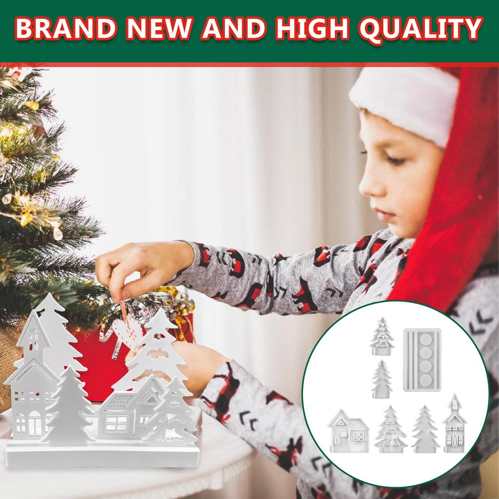 Силиконовые формы в форме домика, форма для подсвечника, литые формы ручной работы, формы для мыла своими руками, формы для деревьев для праздничных украшений