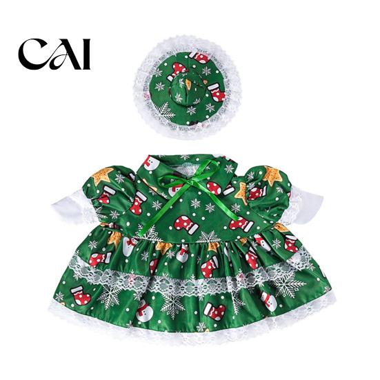 Festive Garden Statue Clothes 1 Set Christmas Porch Goose Outfit, Dress with Hat, Winter Decor Accessories Fall Holiday Costume for 23 Inch