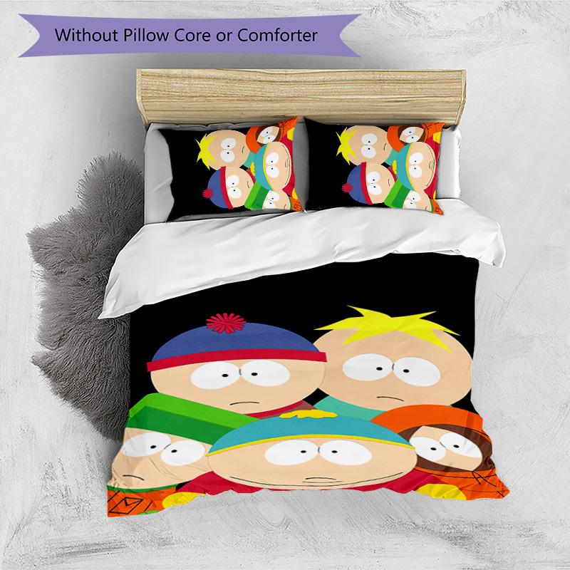 South Park 3pcs Bedding Set Duvet Cover Closure Includes 1 Duvet Cover & 2 Pillowcases for All Seasons Bedroom Home Dorm Decor