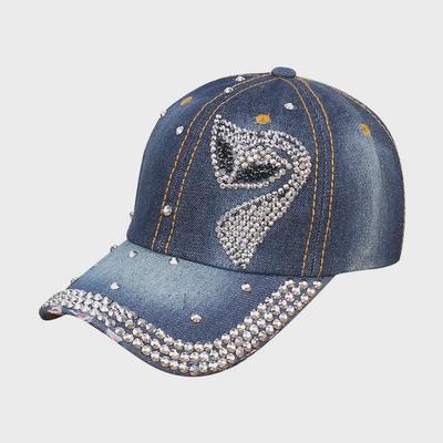 Женская бейсболка из денима со стразами - шляпа от солнца с надписью Paris