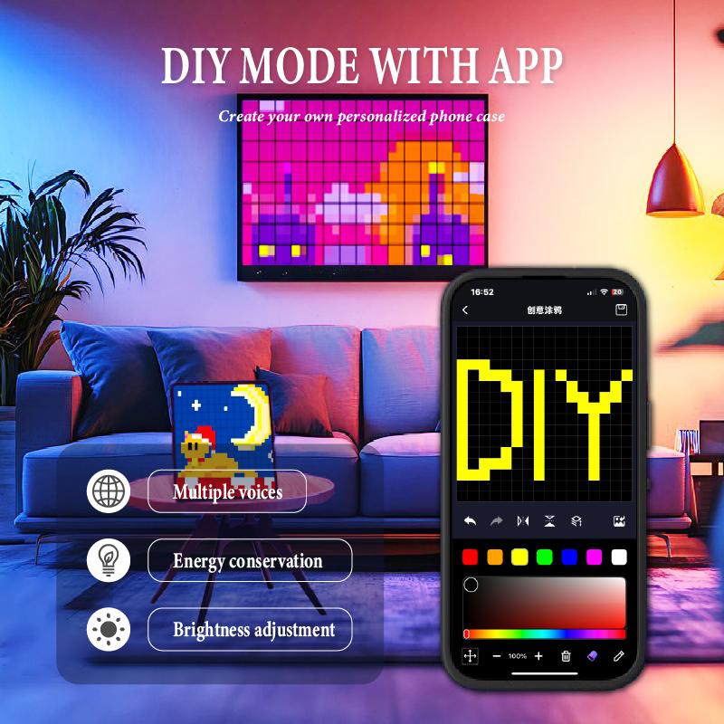 DIY Mode With APP Image Screen Case For iPhone 17 16 15 14 13 Pro Max Plus Smart Function Phone Cases Anime Phone Luminous Case