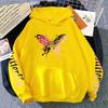 Colored Heart Butterfly Print, Printed Women'S Hoodie Fall Loose Casual Pocket Fleece Pullover