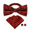 3Pcs/Set Silk Wedding Bow Tie Cufflink Silk Suit Accessories Fashion Neck Tie Set  Wedding