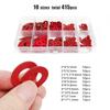 415/1085pcs M2 M2.5 M3 M4 M5 M6 M8 M10 M12 Red Steel Paper Flat Washer Plain Spacer Insulation Gasket Ring Mix Size Kit Set Box