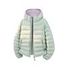 Winter Hooded Puffer Coat Unisex Color Block Casual Warm Jacket Teens