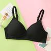 Young Women Gather Comfortable Pure Color Simple High School Student Underwear Girl Soft Cup Bra