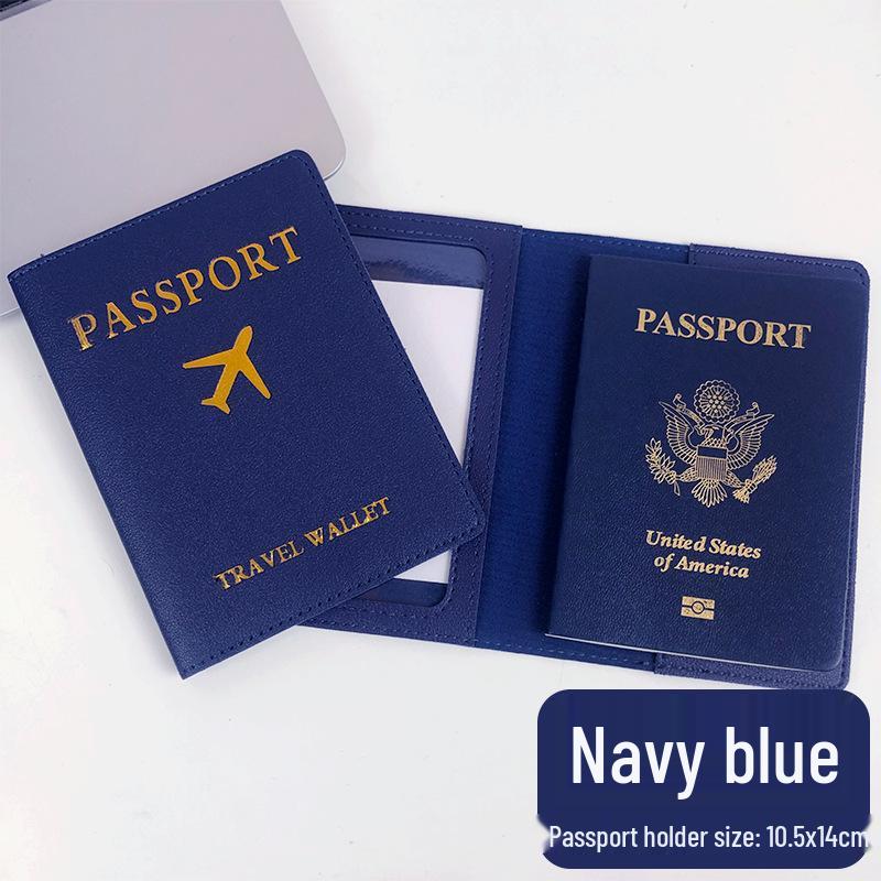 Набор «Обложка для паспорта из искусственной кожи и багажная бирка» с фирменным дизайном самолета