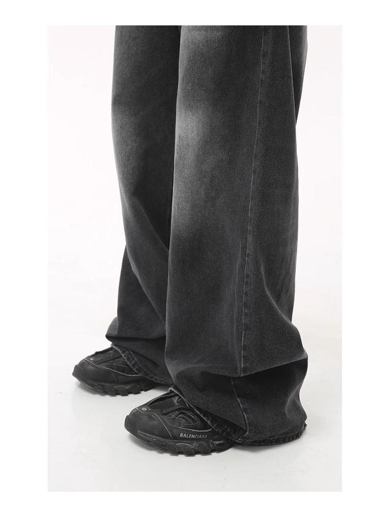 Unisex Retro Vintage Washed Straight-Leg Jeans - Slightly Loose Fit