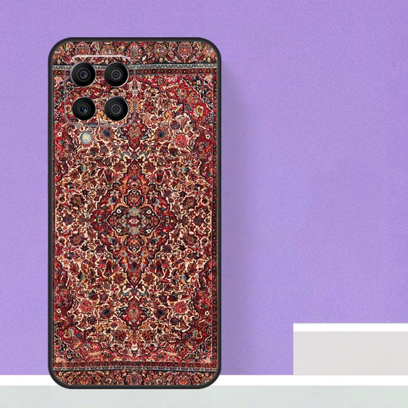 Persian Carpet Floral Pattern For Samsung Galaxy M12 M32 M52 M14 M34 M54 M21 M51 M31 M30s M20 M15 M55 M13 M33 M53 Case