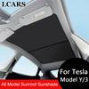 2 шт. Для Tesla Model 3/Y/3 Highland/Y Juniper Ледяная Ткань Пряжка Затеняющие Накладки на Стеклянную Крышу Передний и Задний Люк Солнцезащитный Козырек