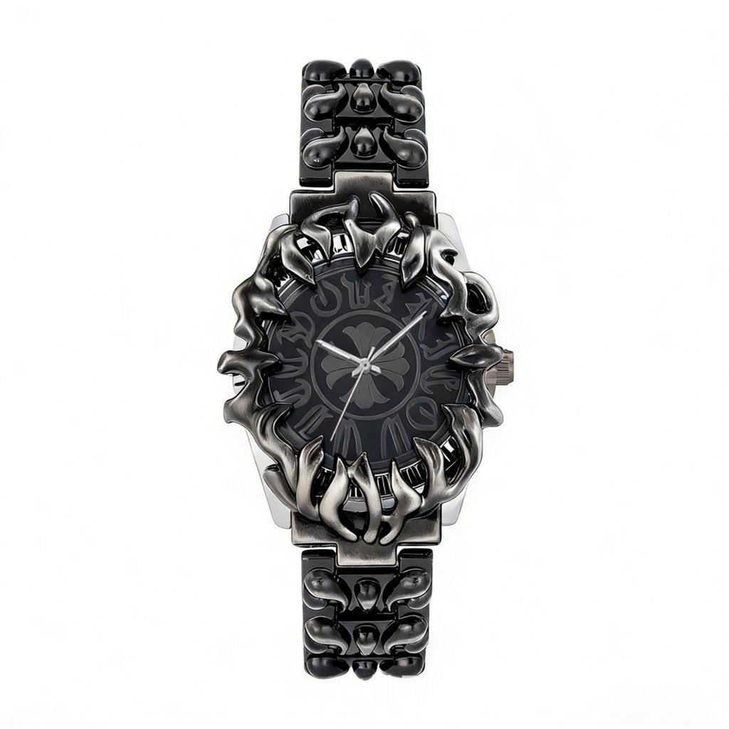 Men Claw Shape Quartz Watch Retro Roman Numeral Dial Alloy Steel Bracelet Band Fashion Waterproof Wristwatch Gift For Men