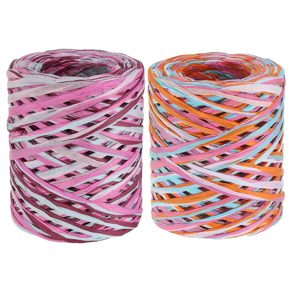 2 рулона рафии, лента из рафии, бумажная крафт-лента, бумажный шпагат, оберточная лента для подарочной упаковки, декорация, 219 ярдов