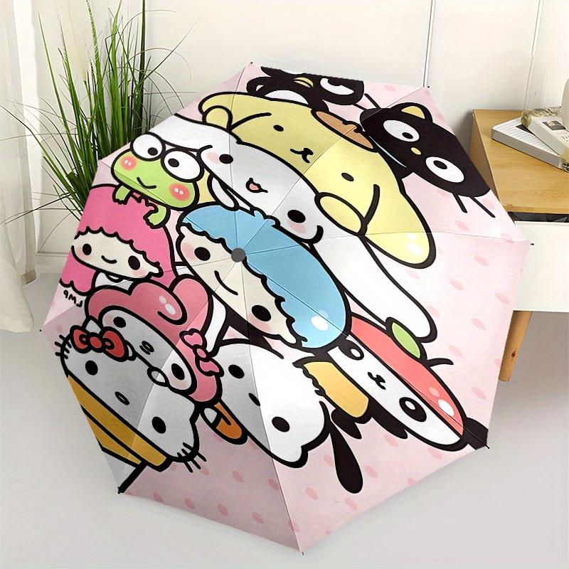 Автоматический зонт-трость Sanrio с открыванием и закрыванием, компактный дорожный зонт с 8 спицами для женщин и мужчин, идеальный подарок на день рождения/Рождество,