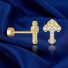 Серьги-гвоздики Cicy Bell для женщин с плоской задней частью, покрытие 18 каратным золотом, гипоаллергенные | Хирургическая титановая сталь 316L G23, украшения-гвоздики с фианитами, для козелка, хряща уха (helix)