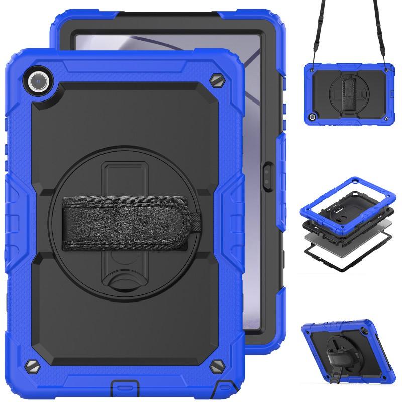 Rotating Kickstand Case Galaxy Tab A9 Plus 11 Inch X210 X216 X218 X215 With Detachable Strap TPU Silicone Hybrid Cover