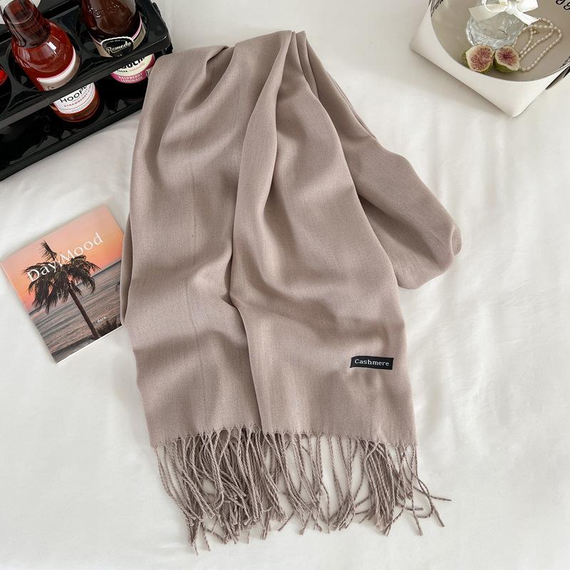 Green Winter New Solid Color Imitation Cashmere Scarf Versatile Gift Men's and Women's Shawl Tide