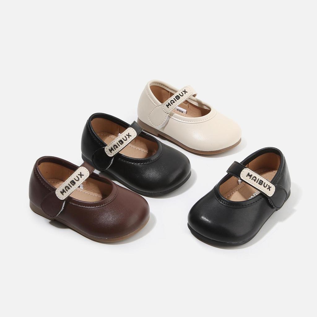 Spring 2026 Girl's First Steps Soft Sole Leather Shoes, Korean Style Fashion Princess Shoes.
