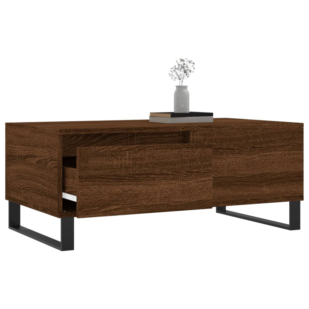 Coffee Table Brown Oak Look 90 x 50 x 36.5 cm Engineered Wood