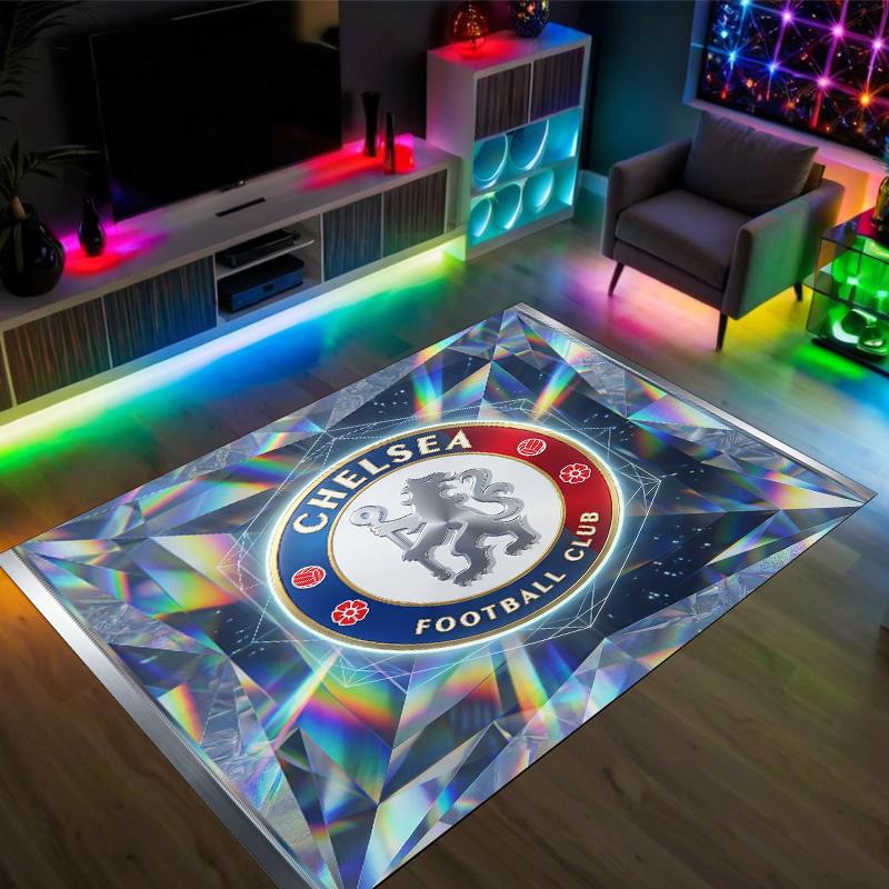 Дизайн Chelsea FC Хрустальный Велюровый Ковер Уютный Не?Нескользящий ковер с принтом для спальни, гостиной, прихожей