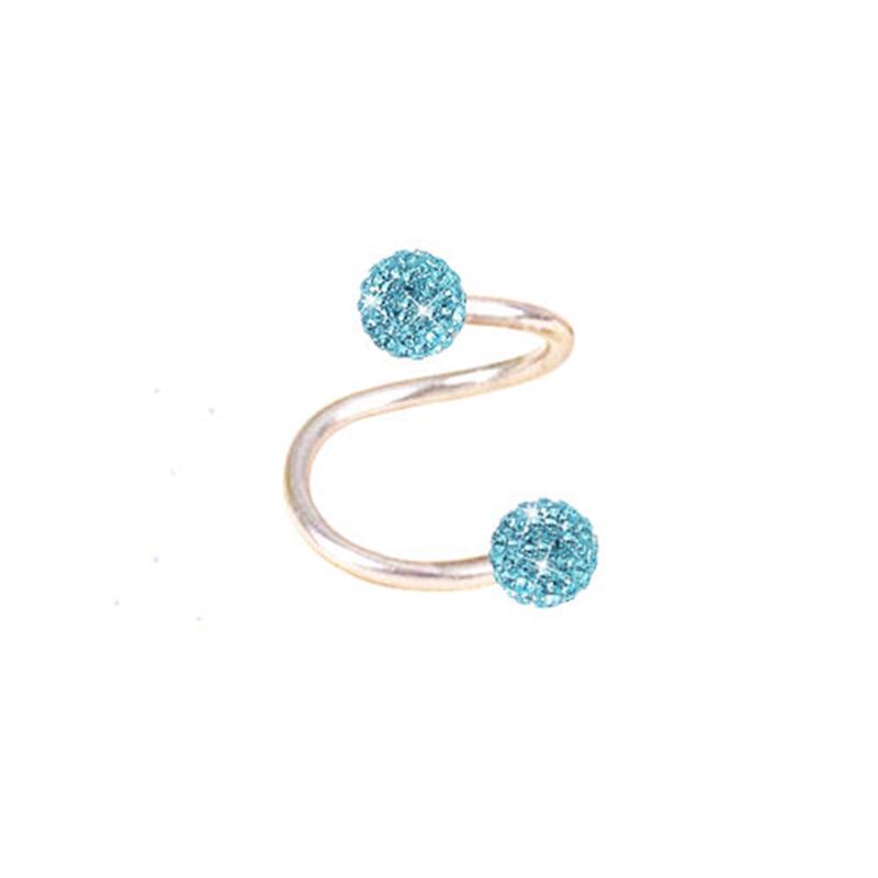 16 г Горячая новая серьга с кристаллами для хряща, хирургическая сталь, блеск, 1 шт., спиральная женская сережка-гвоздик для пирсинга тела, ручная работа