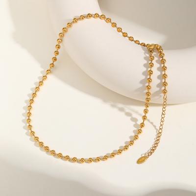 Модные Аксессуары Нержавеющая Сталь Бусины Цепочка Ожерелье 18K Золото Вакуумное Покрытие 2102