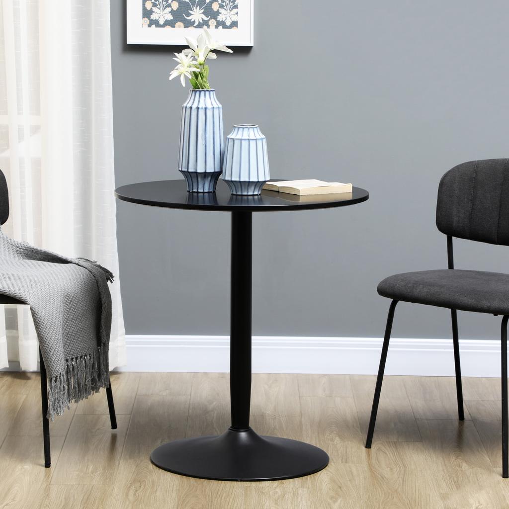 75H x diameter 70cm Two-Person Minimalistic Dining Table - Black