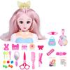 25Pcs Hairdressing Makeup Dolls Hair Styling Model Doll Head Styling Playset Toys Hair Accessories