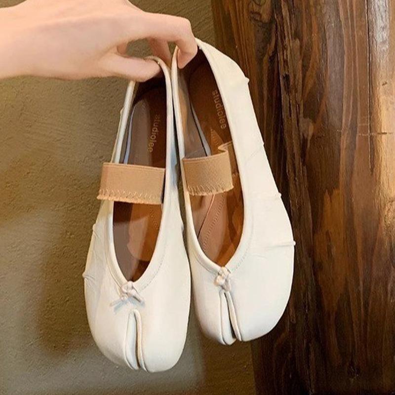 Ретро женские балетки танцевальные туфли неглубокие повседневные лоферы мягкие туфли осень 2024 модные туфли с открытой пяткой женские сандалии