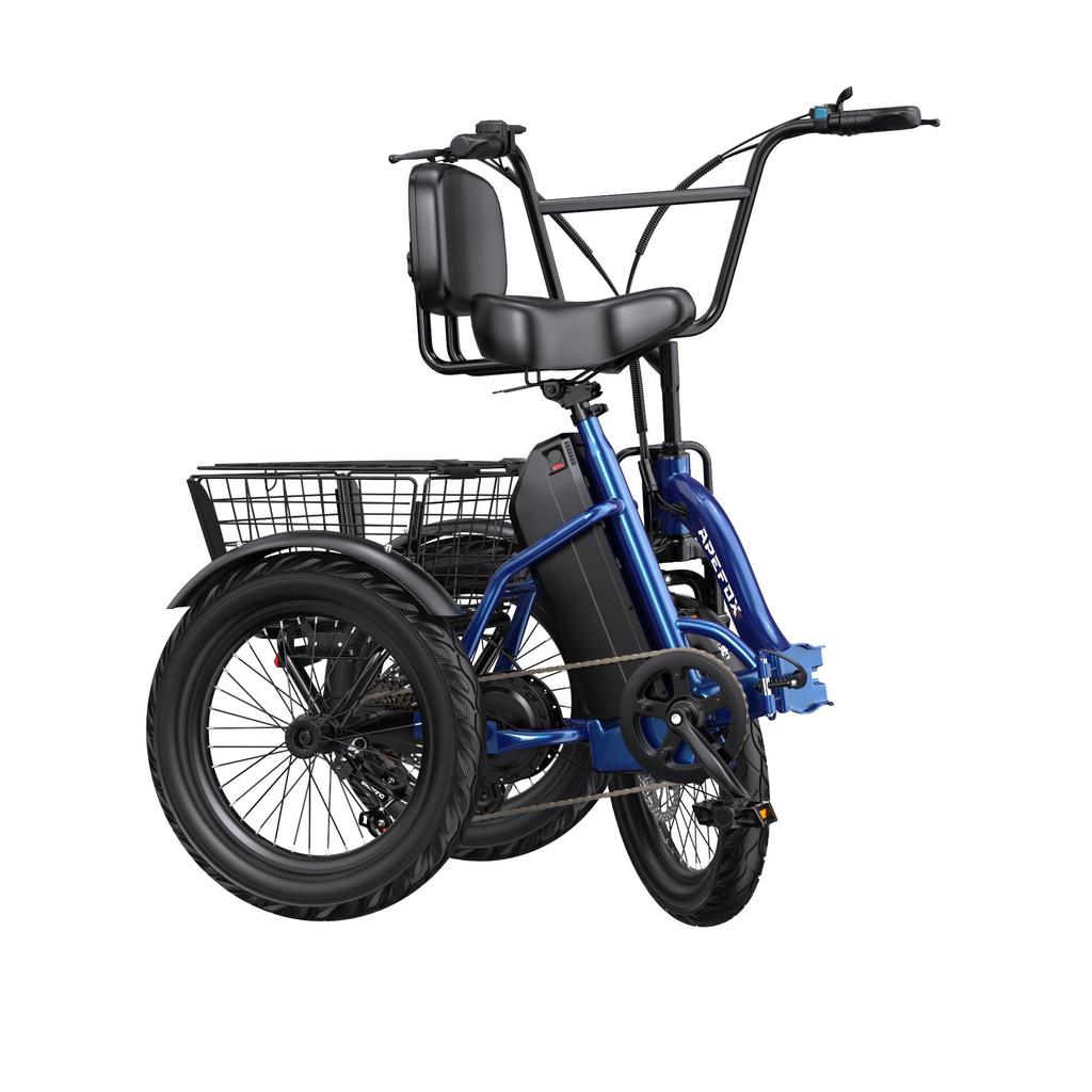 APEFOX RH30 Folding Electric Tricycle for Adults 500W Motor 48V 15Ah Battery 70-80km Range 3 Wheel Commuter Trike
