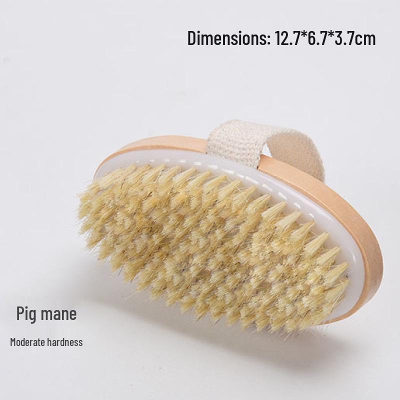 Hog Bristle Body Brush: Handheld Bath, Shower, and Back Scrubber for Body Shaping and Cleaning Massage.