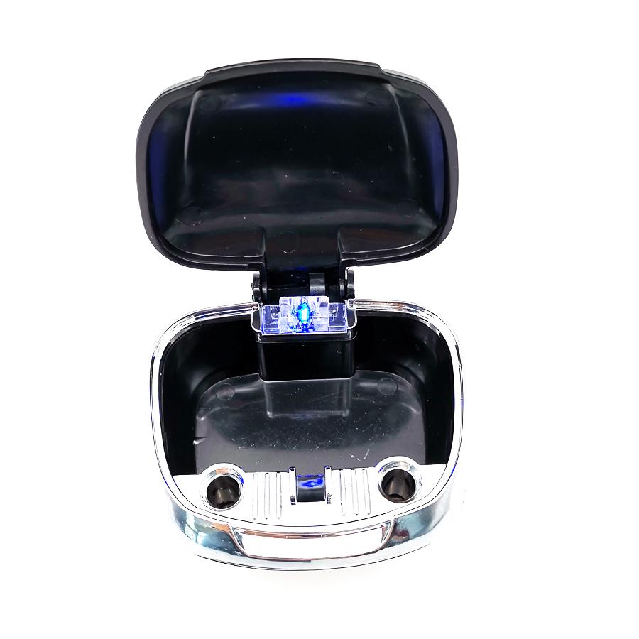 Universal Black Car SUV Cigarette Ashtray Stand Holder Blue LED Detachable Base