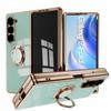 Чехол для телефона Samsung Galaxy Z Fold 7 fold7 Силиконовый с подставкой Красивое покрытие Металлическое кольцо Держатель Чехол