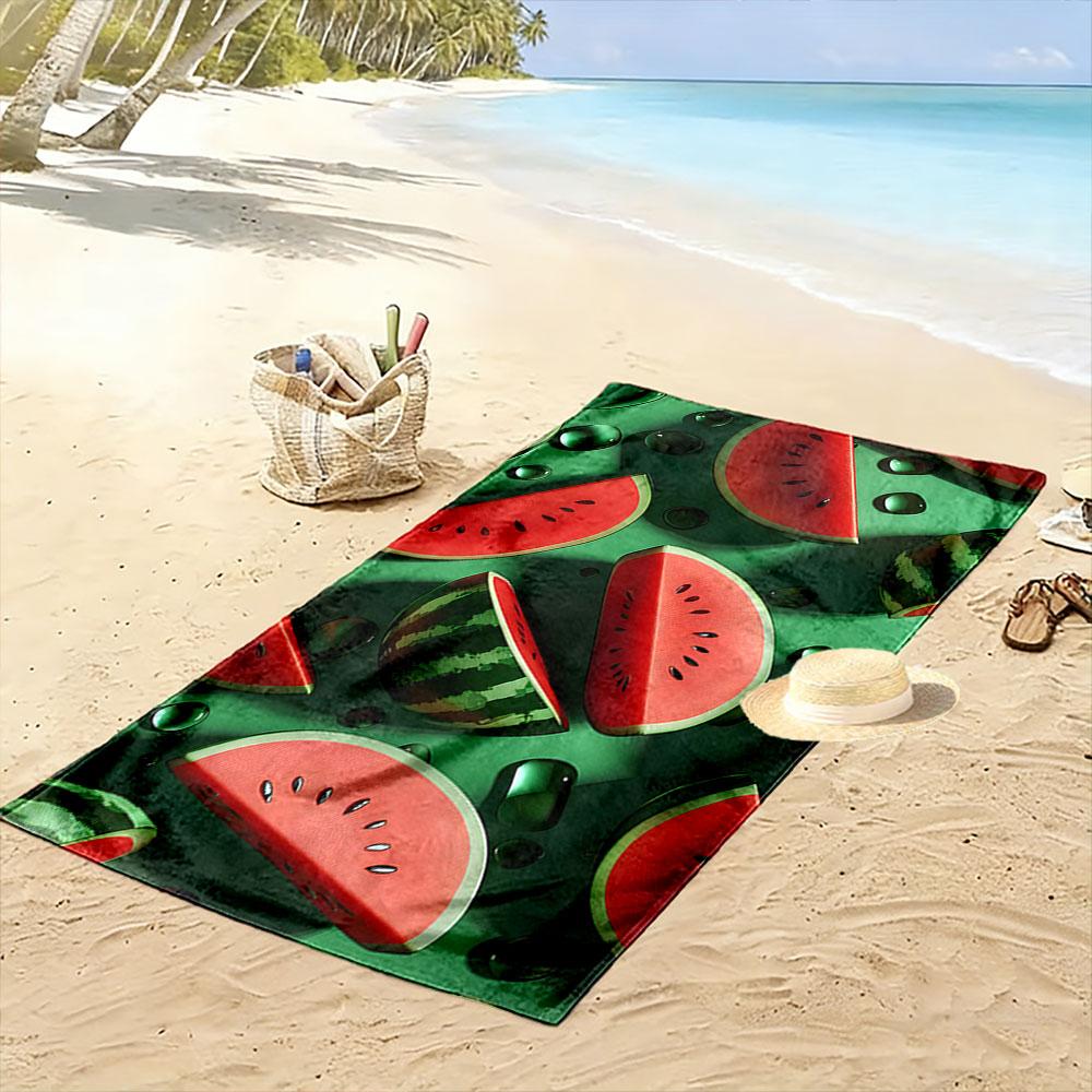 Juicy summer watermelon vibes Print beach towel, quick drying, suitable for travel, outdoor sports, jogging, the beach and swimming, gift