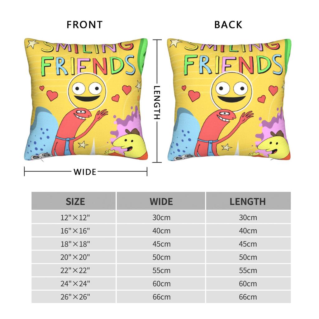 Подушки с принтом Smiling Friends Пим и Чарли Декоративные наволочки Разные размеры для гостиной