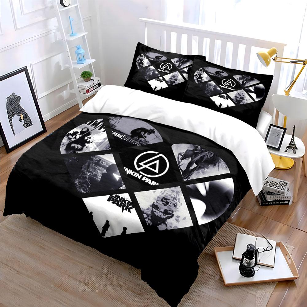 Linkin Park Themed Design Bedding Duvet Cover Set Duvet Cover Pillowcases (1*Duvet Cover 2*Pillowcases, without duvet insert)