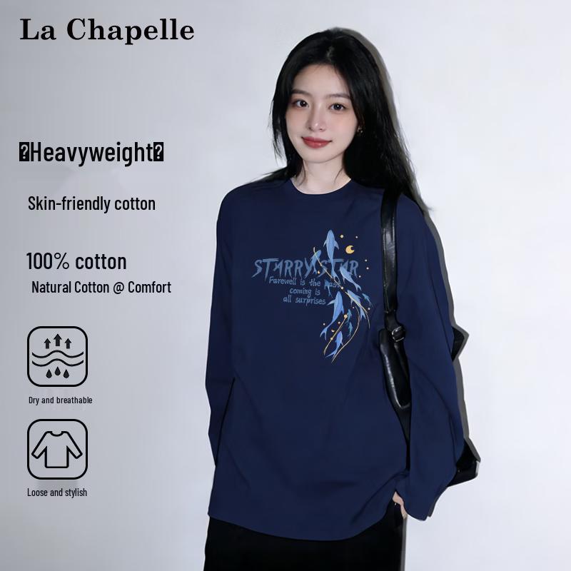 Женская хлопковая футболка с длинным рукавом La Chapelle